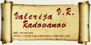 Valerija Radovanov vizit kartica